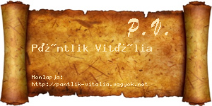 Pántlik Vitália névjegykártya